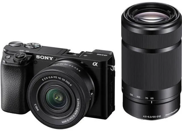 Alt view image 2 of 4 - Sony Alpha a6100 Mirrorless Camera with 16-50mm OSS II and 55-210mm Zoom Lenses - Bundle