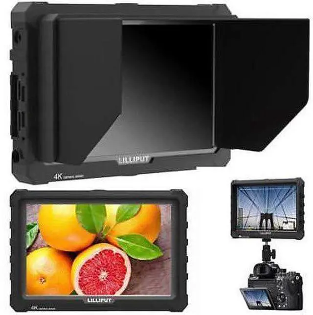 Alt view image 3 of 4 - Lilliput A7S Full HD 7 Inch IPS Video Camera Field Monitor w/ 4K Support (Black Case) HDMI Ports Advanced Bundle w/ Stabilizing Handle, Tripod, HDMI Cables, Carrying Case, Backpack, and Cleaning Kit
