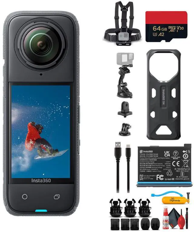 Main image of Insta360 X4 - Waterproof 360 Camera + 50-in-1 Accessory Kit + 64GB Card Bundle