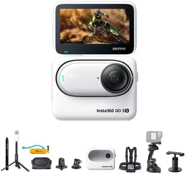 Main image of Insta360 GO 3S Small Action Camera (64GB) + Selfie Stick + 50-in-1 Accessory Kit + More