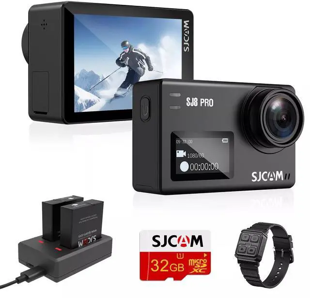 Main image of SJCAM SJ8 Pro Action Camera 4K 60fps Dual Screen WiFi 2.3 Inch Touch Rrear Screen with 170° Wide Angle EIS 8X Digital Zoom 98ft (30m) Waterproof Camera Sports DV- Black