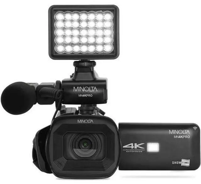Alt view image 3 of 4 - Minolta MN4KPRO UHD 4K60 Camcorder Kit, 2x 64GB SDHC/SDXC UHS-I Card Memory Card