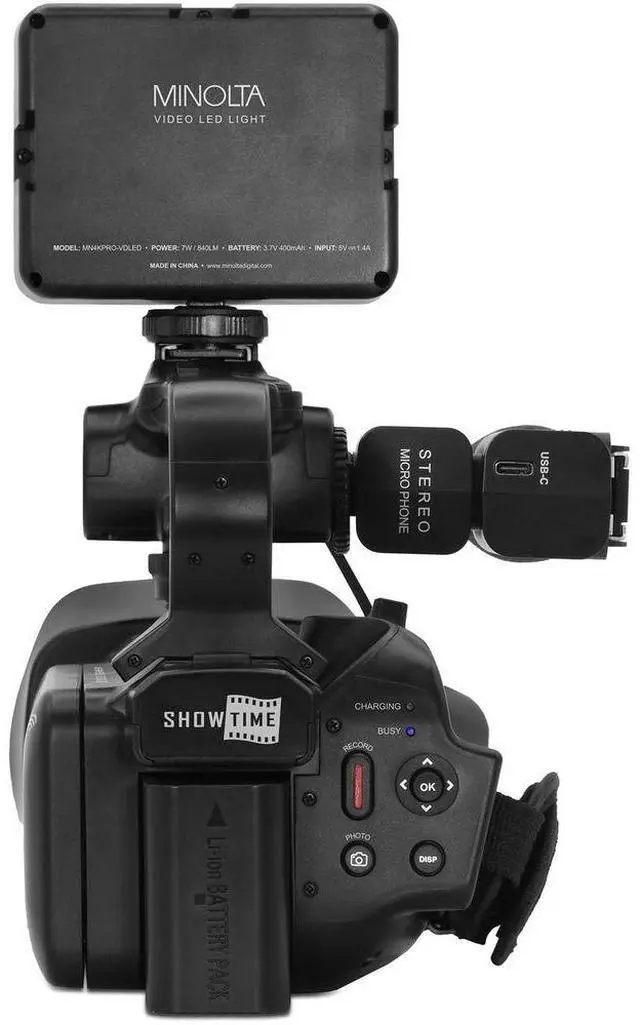 Alt view image 4 of 4 - Minolta MN4KPRO UHD 4K60 Camcorder Kit, 2x 64GB SDHC/SDXC UHS-I Card Memory Card