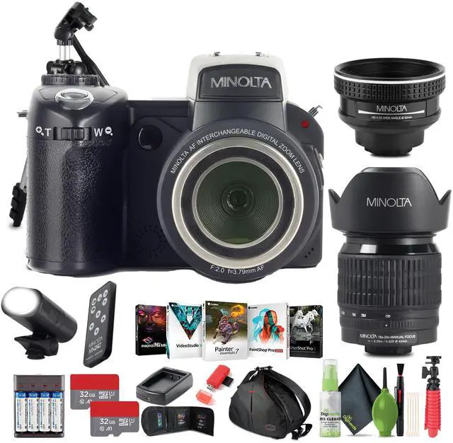 Main image of Minolta MN24Z 33 MP Autofocus / 1080P FHD Camera w/ Lens Kit, 2x microSDHC