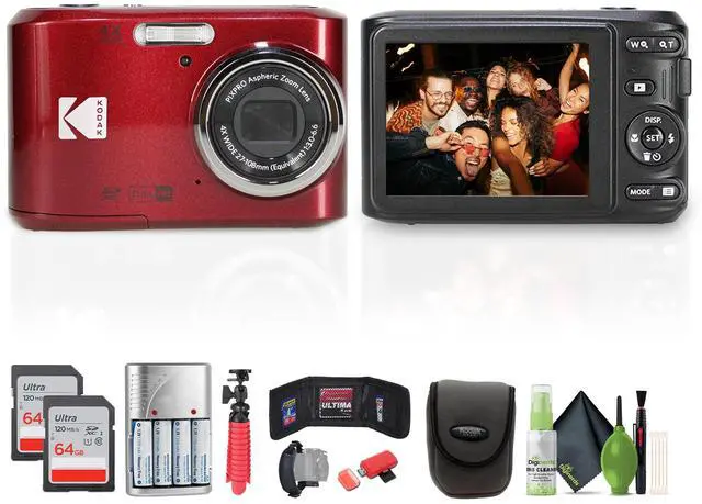 Main image of Kodak Pixpro FZ45 Digital Camera in Red (FZ45RD) Bundle with Accessories