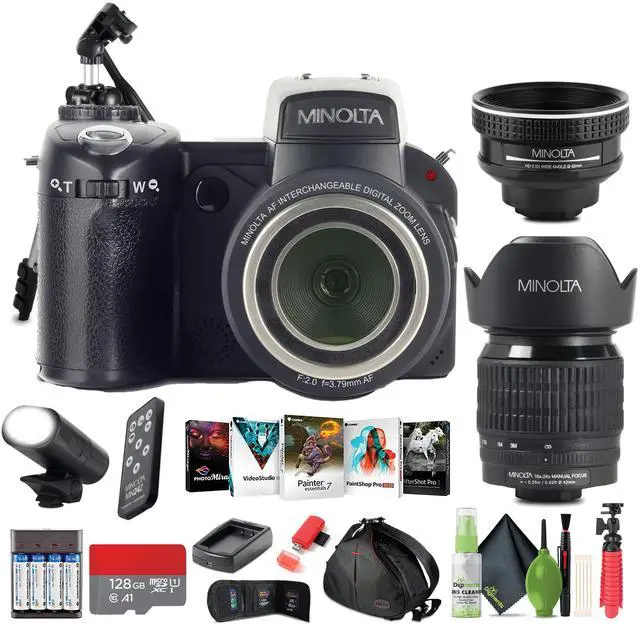 Main image of MINOLTA MN24Z 33 MP Autofocus / 1080P FHD Camera w/ Lens Kit, 128GB Memory Card