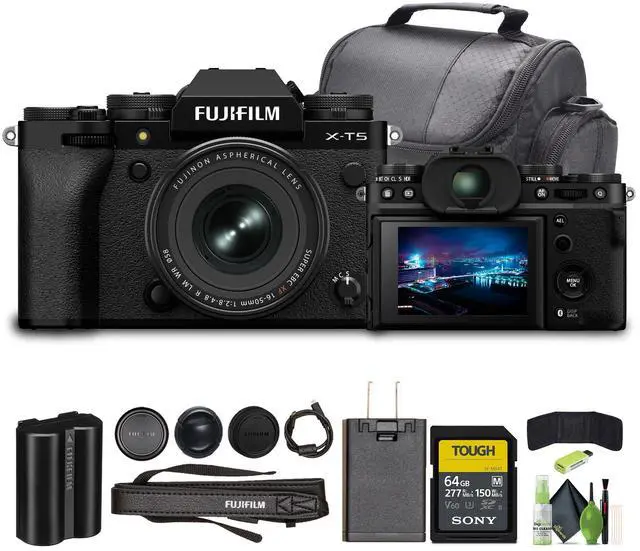 Main image of Fujifilm X-T5 Mirrorless Camera With XF 16-50mm f/2.8-4.8 Lens (Black) Bundle