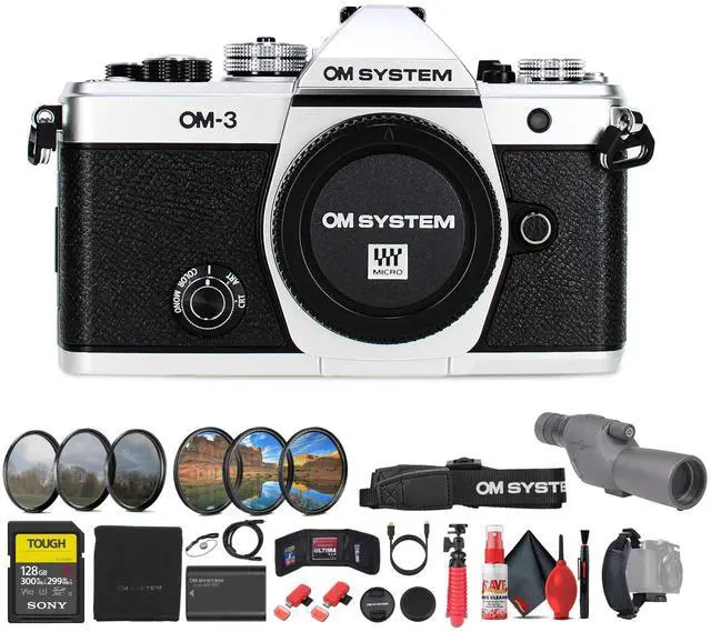 Main image of OM SYSTEM OM-3 Mirrorless Camera Silver Bundle