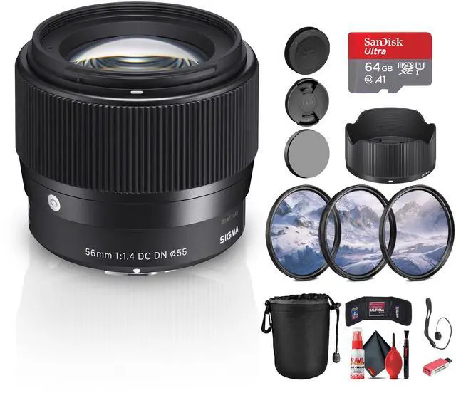 Main image of Sigma 56mm f/1.4 DC DN Contemporary Lens Four Thirds Mount Camera Bundle