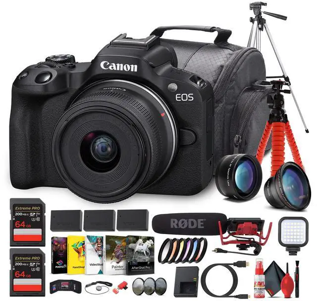 Main image of Canon EOS R50 V + 1430mm Lens Kit | 4K60p Vlogging Camera, Power Zoom Lens - Bundle