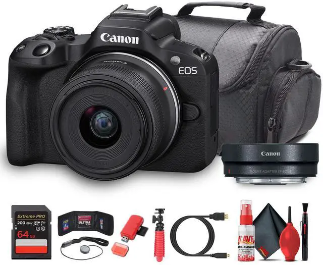 Main image of Canon EOS R50 V + 1430mm Lens Kit | 4K60p Vlogging Camera, Power Zoom Lens - Bundle