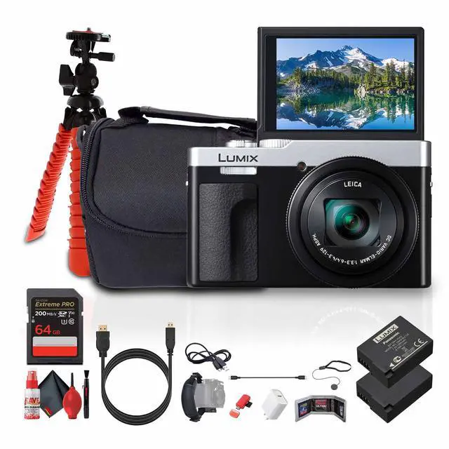 Main image of Panasonic TZ99 Point and Shoot Compact Travel Digital Camera (Silver) - Bundle