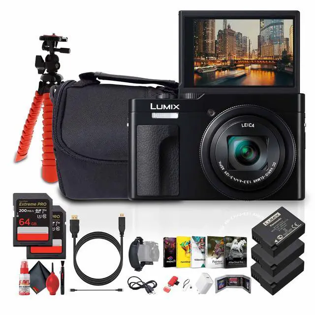 Main image of Panasonic TZ99 Point and Shoot Compact Travel Digital Camera (Black) - Bundle