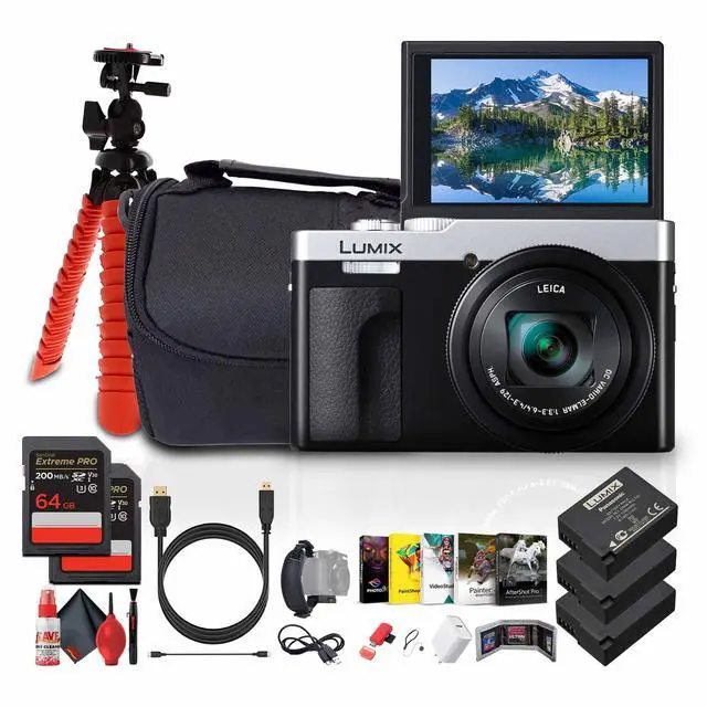 Main image of Panasonic TZ99 Point and Shoot Compact Travel Digital Camera (Silver) - Bundle
