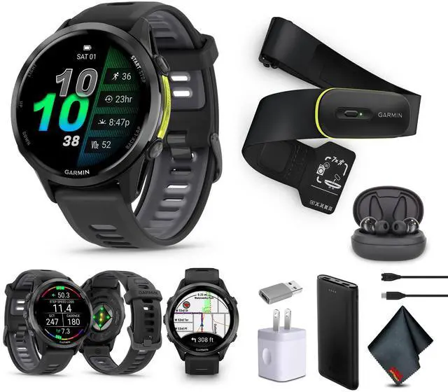 Main image of Garmin Forerunner 970, Black/Amp Yellow , Air Pro TWS Truly Wireless EarBuds