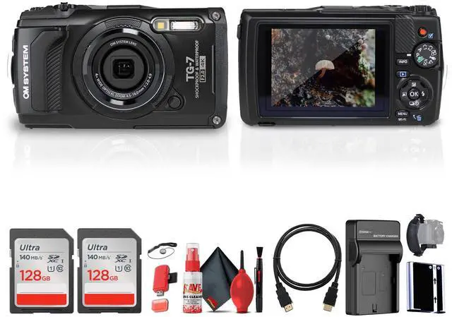 Main image of OM SYSTEM Tough TG-7 Digital Camera (Black) Bundle