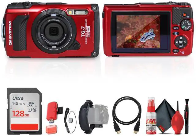 Main image of OM System Tough TG-7 Digital Camera (Red) Bundle