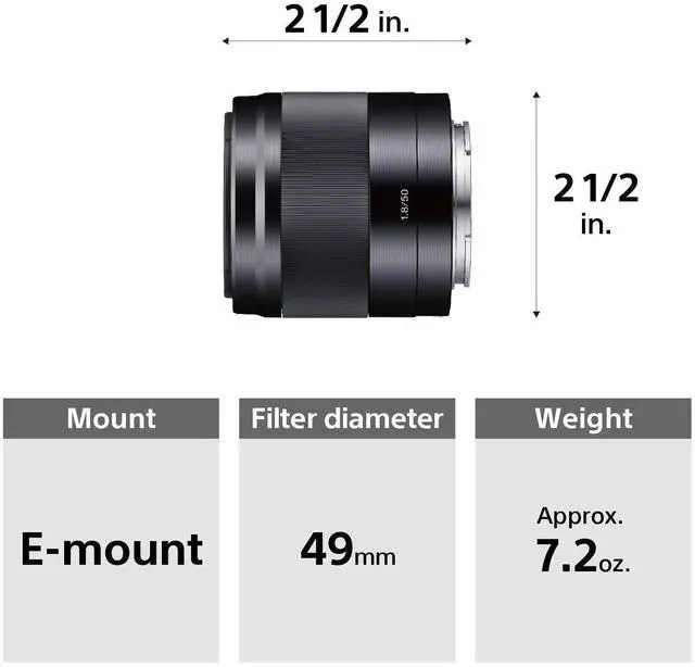 Alt view image 4 of 4 - Sony - E 50mm F1.8 OSS Portrait Lens (SEL50F18/B)