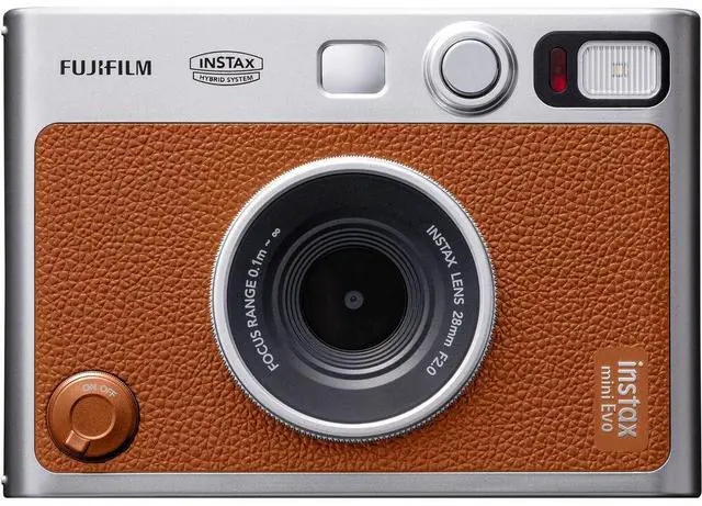 Alt view image 2 of 4 - Fujifilm Instax Mini EVO Hybrid Instant Camera (Brown) with Micro SD to SD Adapter
