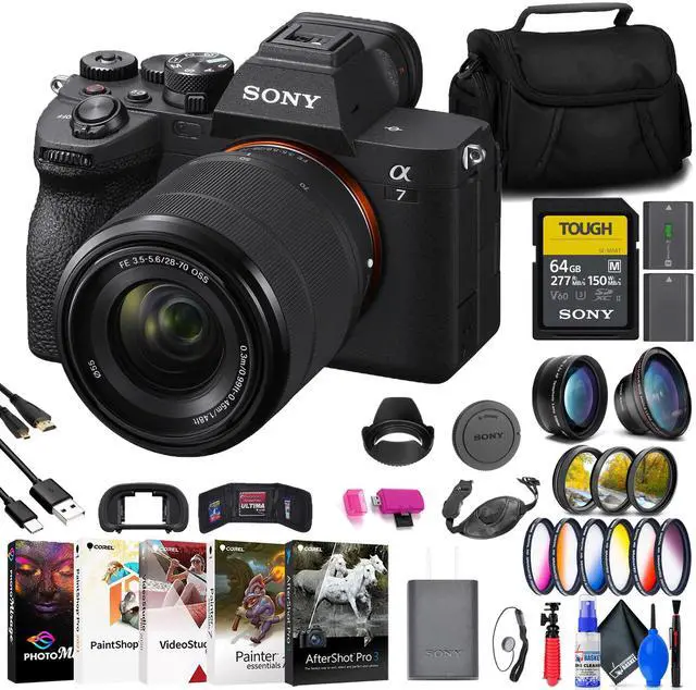 Main image of Sony a7 IV Mirrorless Camera with 28-70mm Lens + 64GB Card + Filter Kit + More