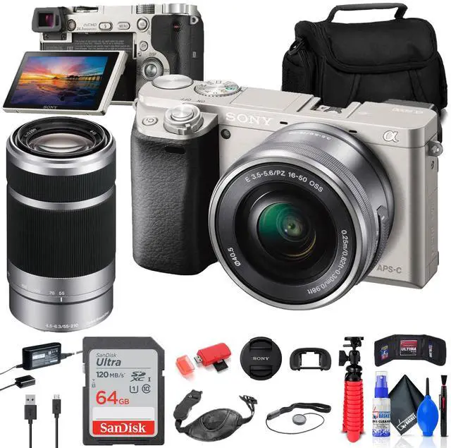 Main image of Sony Alpha a6000 Mirrorless Camera with 16-50mm and 55-210mm Lenses + More