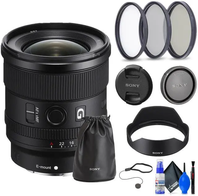 Main image of Sony FE 20mm f/1.8 G Lens (SEL20F18G) + Filter Kit + Cap Keeper - Bundle