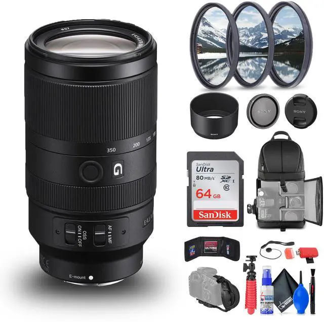 Main image of Sony E 70-350mm f/4.5-6.3 G OSS Lens (SEL70350G) + 64GB Memory Card + More Bundle
