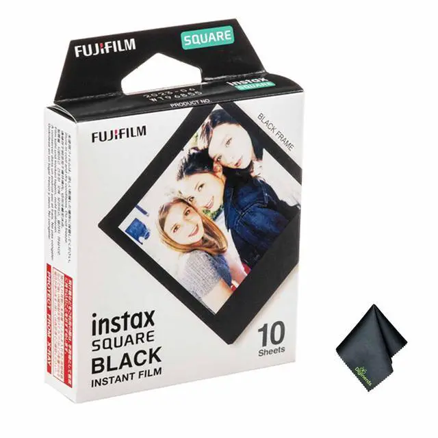 Main image of FUJIFILM INSTAX SQUARE Black Instant Film (10 Exposures), Microfiber Cleaning Cloth, Bundle