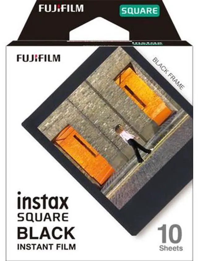 Alt view image 2 of 4 - 5xFUJIFILM INSTAX SQUARE Black Instant Film (10 Exposures), Microfiber Cleaning Cloth, Bundle