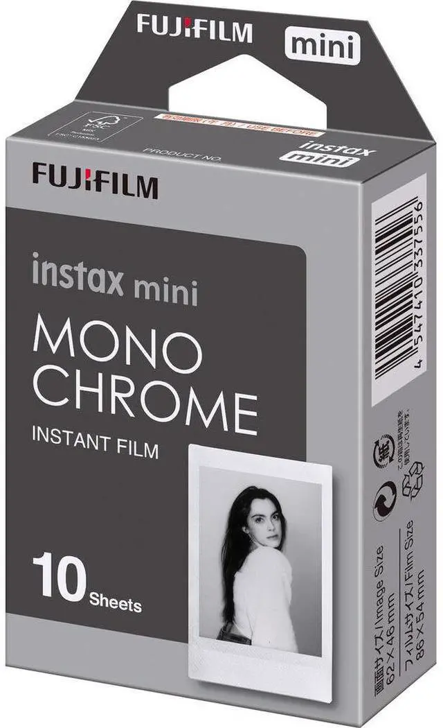 Alt view image 2 of 3 - 4xFUJIFILM INSTAX MINI Monochrome Instant Film (10 Exposures), Microfiber Cleaning Cloth, Bundle