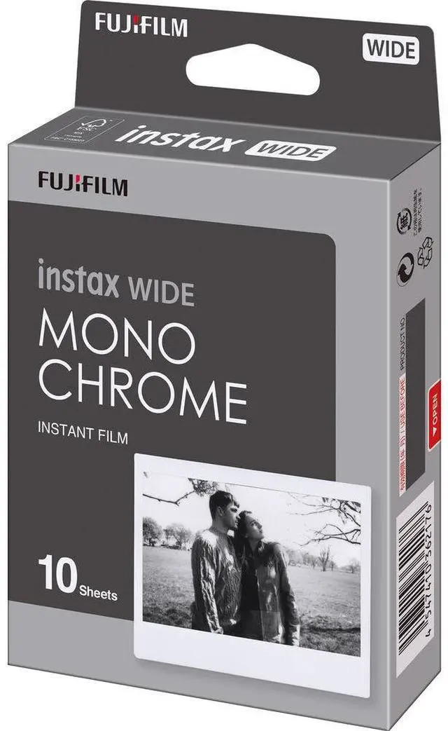 Alt view image 2 of 3 - FUJIFILM INSTAX Wide Monochrome Instant Film (10 Exposures), Microfiber Cleaning Cloth, Bundle