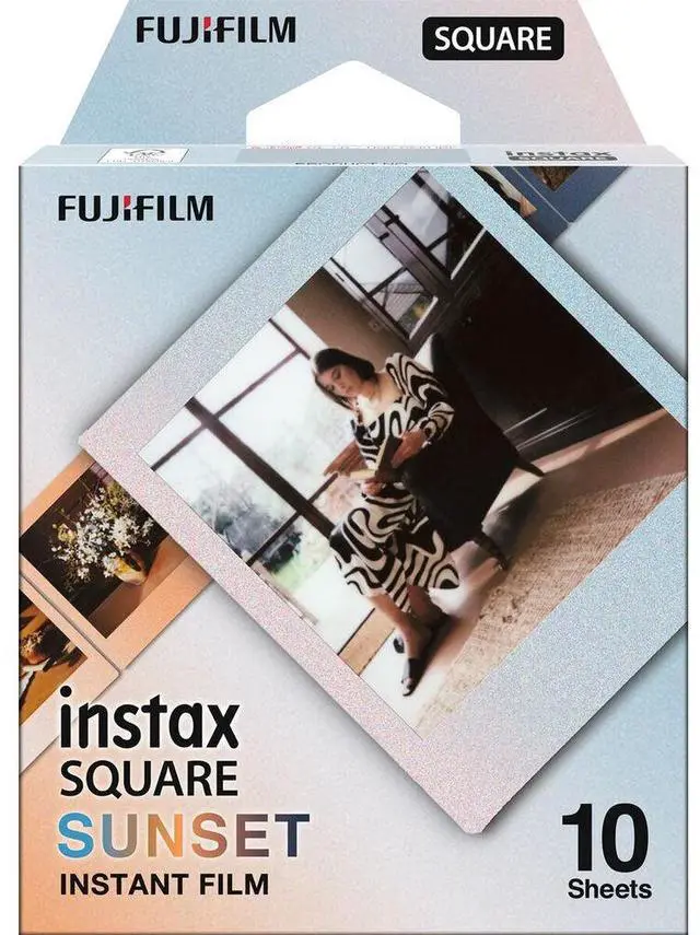 Alt view image 2 of 3 - 10xFUJIFILM INSTAX SQUARE Sunset Instant Film, Microfiber Cleaning Cloth, Bundle