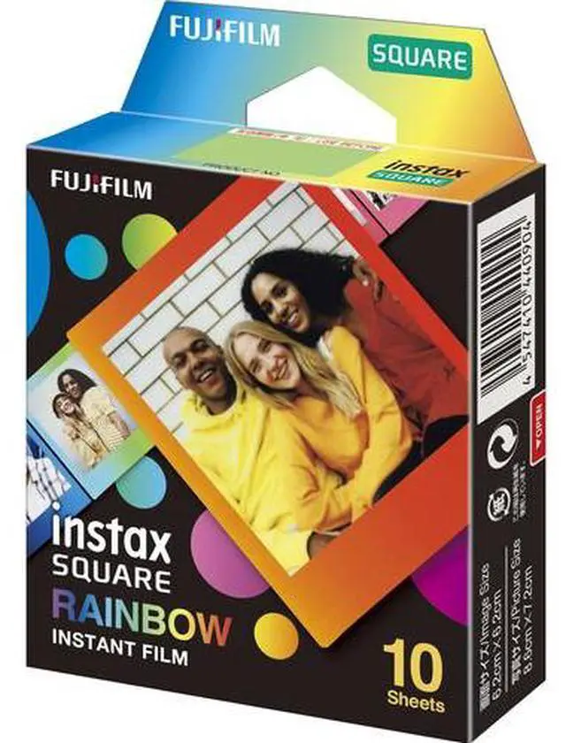 Alt view image 2 of 3 - 10xFUJIFILM INSTAX SQUARE Rainbow Instant Film (10 Exposures), Microfiber Cleaning Cloth, Bundle