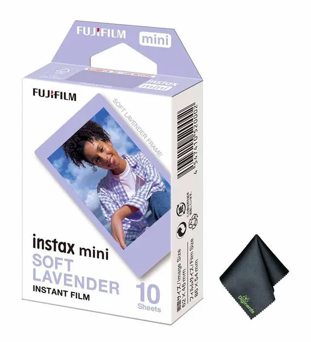 Main image of FUJIFILM INSTAX MINI Soft Lavender Instant Film (10 Exposures), Microfiber Cleaning Cloth, Bundle