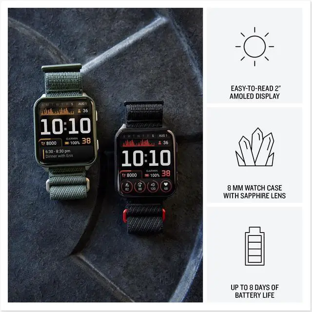 Alt view image 4 of 4 - Garmin Venu X1 Thin and Lightweight GPS Smartwatch, Moss with Titanium Caseback
