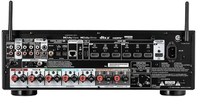 Alt view image 3 of 4 - Denon X-Series AVR-X1800H 7.2-Channel Network A/V Receiver Bundle