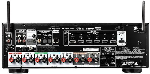 Alt view image 3 of 4 - Denon S-Series AVR-S770H 7.2-Channel Network A/V Receiver Bundle