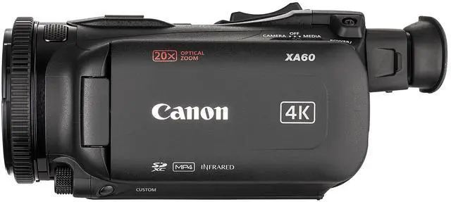 Alt view image 3 of 4 - Canon XA60 PAL Professional UHD 4K Camcorder + 128GB SDXC Memory Card + More (Bundle)