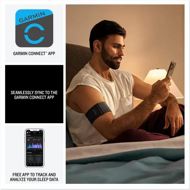 Alt view image 4 of 4 - Garmin Index Sleep Monitor, S/M, USB Wall Charger Adapter White Cube, Microfiber Cleaning Cloth, Bundle