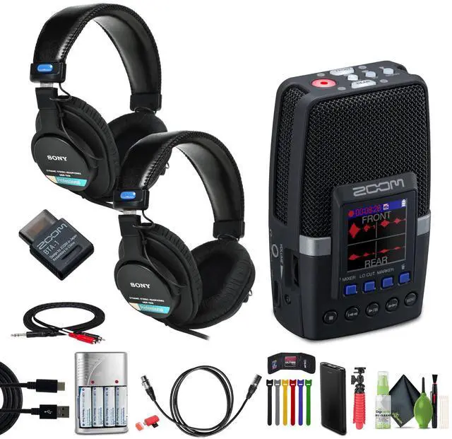 Main image of Zoom H2essential Multi-Mic Handy Recorder, Pack of 2 Sony Headphones, Bundle