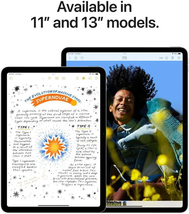 Alt view image 3 of 3 - Apple iPad Air 11-inch (M2): Built for Apple Intelligence, Liquid Retina Display, 1TB, 12MP Front/Back Camera, Wi-Fi 6E + 5G Cellular, Touch ID, All-Day Battery Life - Blue