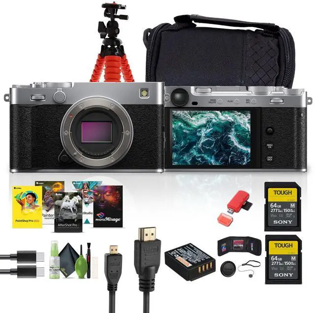 Main image of FUJIFILM X-E5 Mirrorless Digital Camera (Silver), 2x 64GB UHS-II SDXC Memory Card