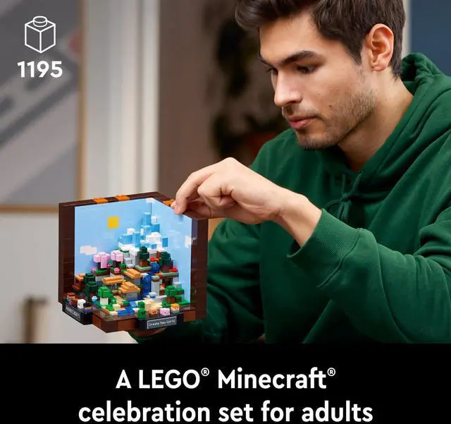 Alt view image 2 of 3 - LEGO Minecraft The Crafting Table, Collectible Video Game Building Set with Minecraft Figures, Mobs and Biomes, 15 Year Anniversary Model, Build and Display Minecraft Gift for Adults, 21265