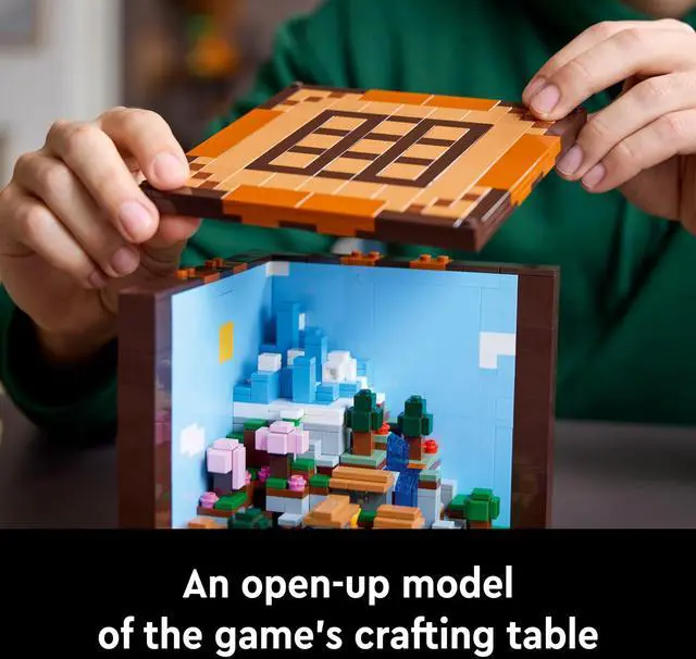 Alt view image 3 of 3 - LEGO Minecraft The Crafting Table, Collectible Video Game Building Set with Minecraft Figures, Mobs and Biomes, 15 Year Anniversary Model, Build and Display Minecraft Gift for Adults, 21265