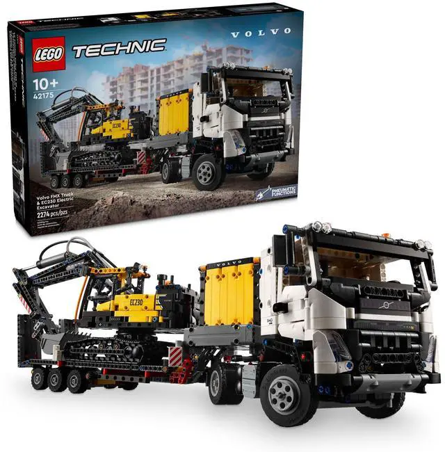 Main image of LEGO Technic Volvo FMX Truck & EC230 Electric Excavator Building Toy, Volvo Truck Toy with 2 Model Vehicles, Great Gift for Boys and Girls Ages 10 and Up Who Love Heavy Duty Construction Models, 42175