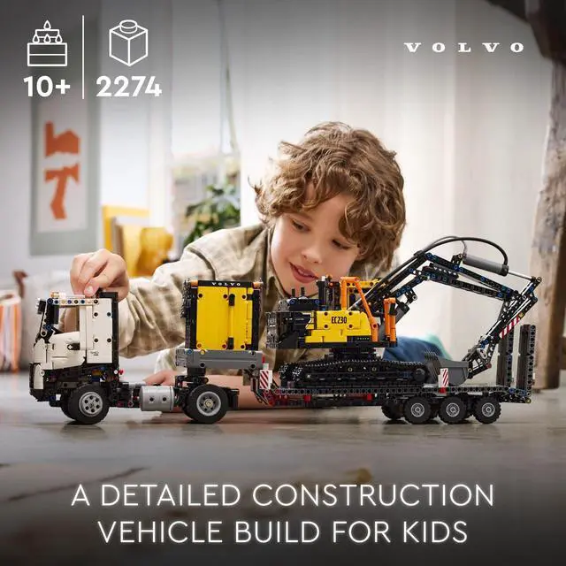 Alt view image 2 of 3 - LEGO Technic Volvo FMX Truck & EC230 Electric Excavator Building Toy, Volvo Truck Toy with 2 Model Vehicles, Great Gift for Boys and Girls Ages 10 and Up Who Love Heavy Duty Construction Models, 42175