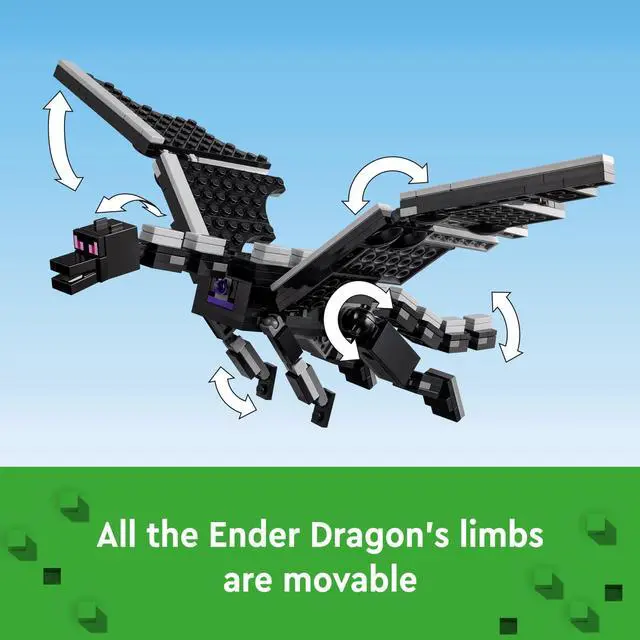 Alt view image 4 of 4 - LEGO Minecraft The Ender Dragon and End Ship Building Set, Video Game Toy with 2 Minecraft Minifigures, Dragon Toy Action Playset for Kids, Birthday Gift for Boys and Girls Ages 8 and Up, 21264