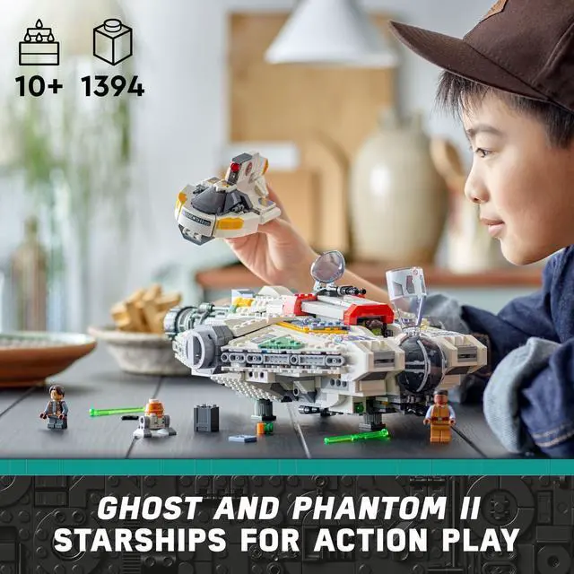 Alt view image 2 of 3 - LEGO Star Wars Ahsoka Ghost and Phantom II Spaceship Toy - Star Wars Building Toys Set for Kids, Boys & Girls, Ages 10+ - Star Wars Gifts for Birthdays & Events - 5 Minifigures - 75357