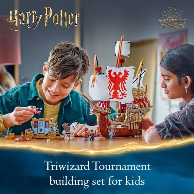 Alt view image 2 of 3 - LEGO Harry Potter Triwizard Tournament: The Arrival, Harry Potter Collectible with Beauxbatons Carriage and Durmstrang Ship, Magical Gift for Boys & Girls, Harry Potter Toy for 10 Year Old Kids, 76440
