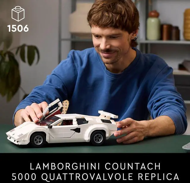 Alt view image 2 of 3 - LEGO Icons Lamborghini Countach 5000 Quattrovalvole Model Car Kit - Collectible Building Set for Adults, Ages 18+ - Detailed Lamborghini Car Kit with Scissor Doors, V12 Engine, and More - 10337